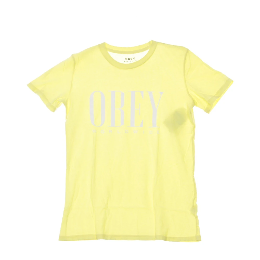 Obey Schack Kung Gul Dam T-shirt Yellow, Herr