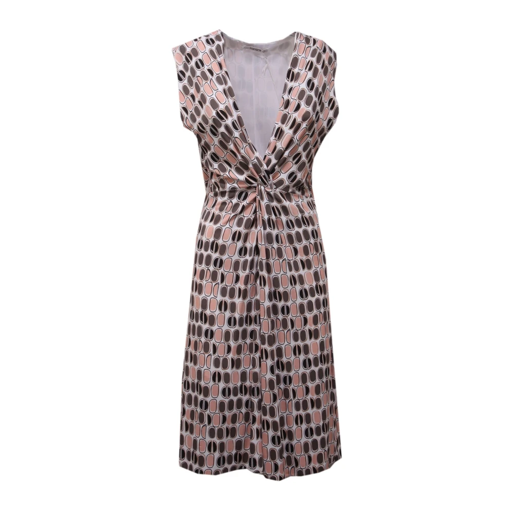 Kangra Women's Multicolor Midi Dresses, Xl, V-Neck Sleeveless Dress With Braided Pattern