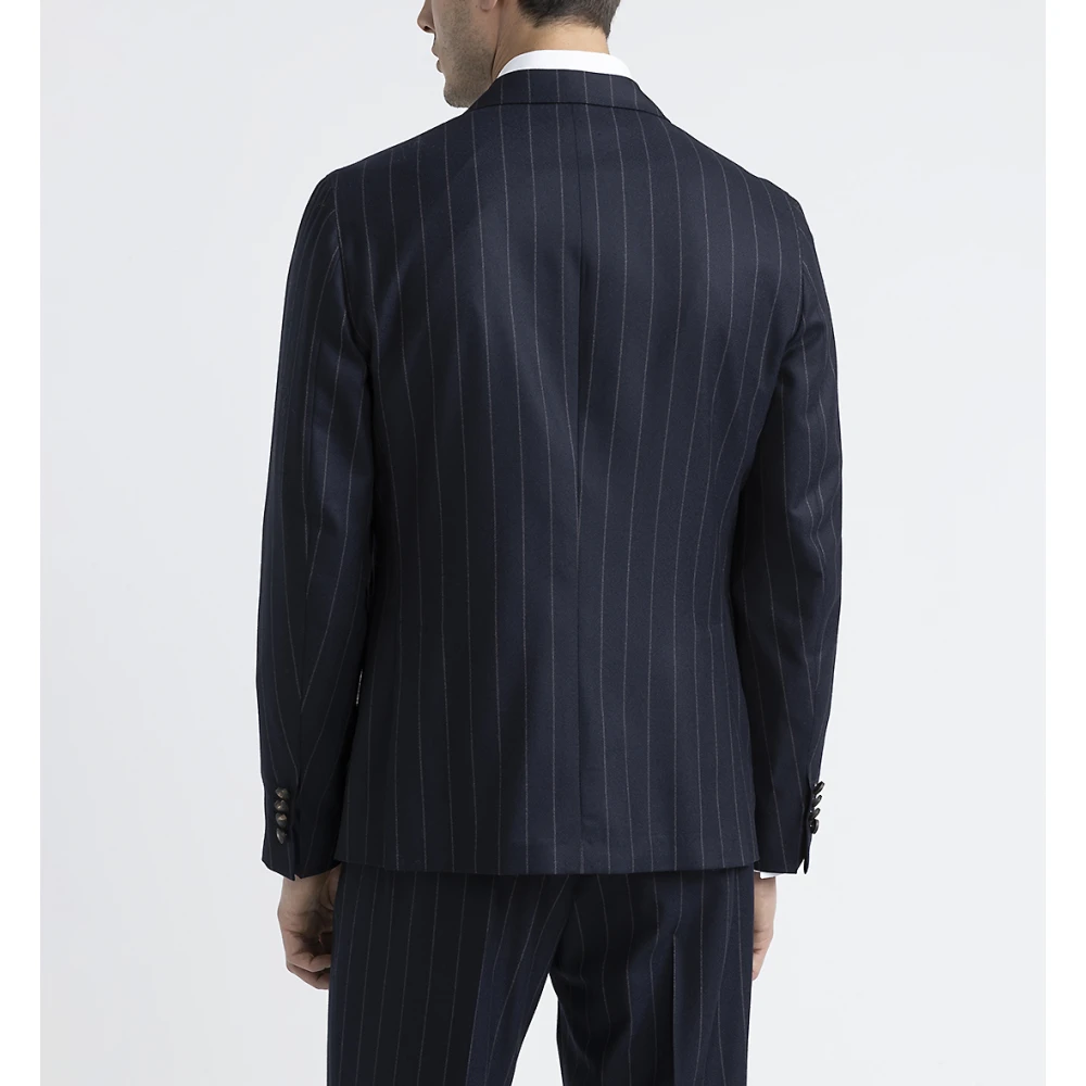 PESERICO Pinstripe wollen double-breasted blazer Blue Heren