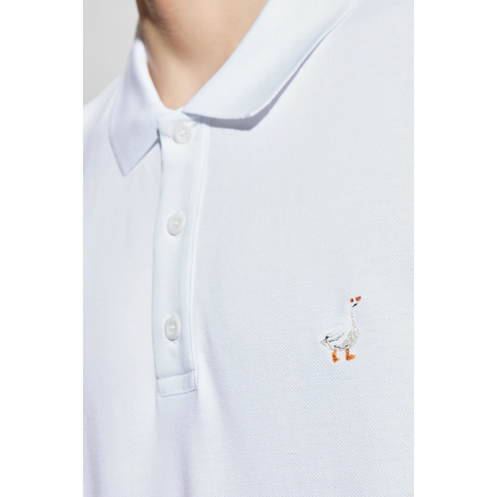 Moschino Katoenen polo met logo White Heren