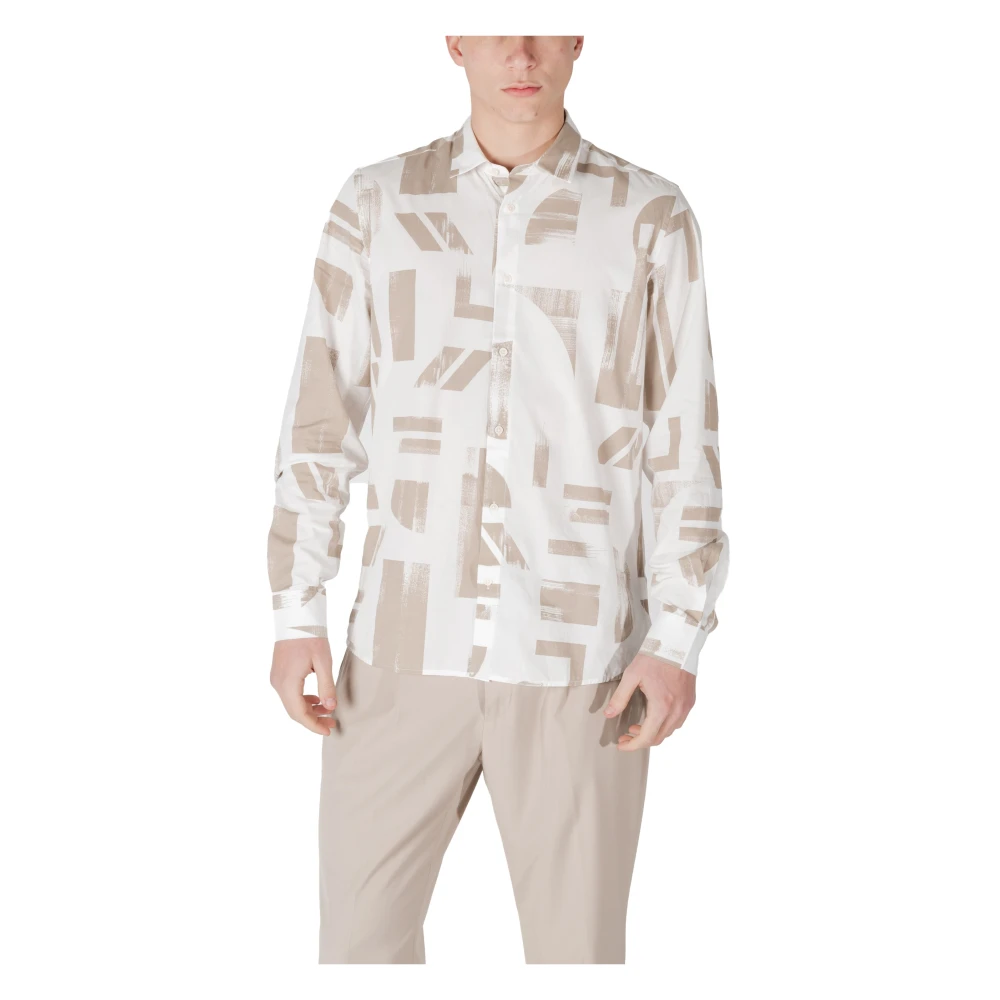 Antony Morato Heren Lange Mouwen Shirt Collectie Beige Heren
