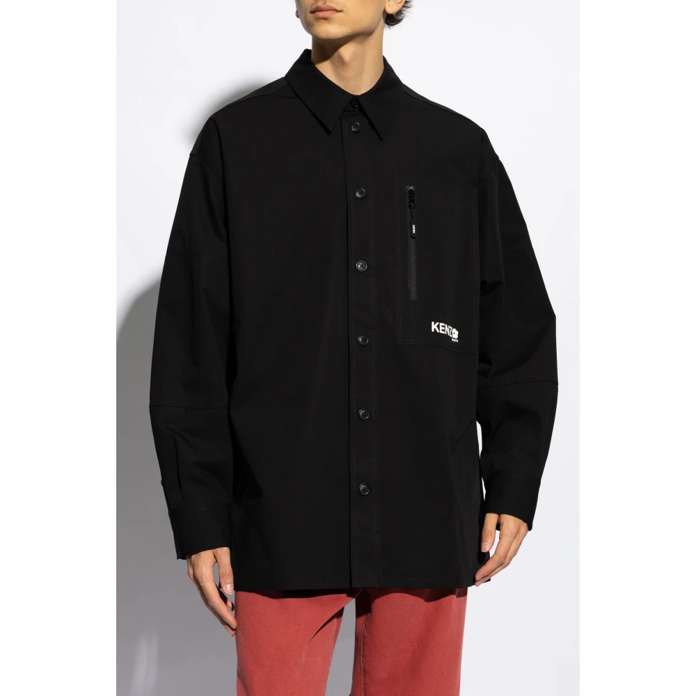Kenzo Overhemd met een zak Black Heren