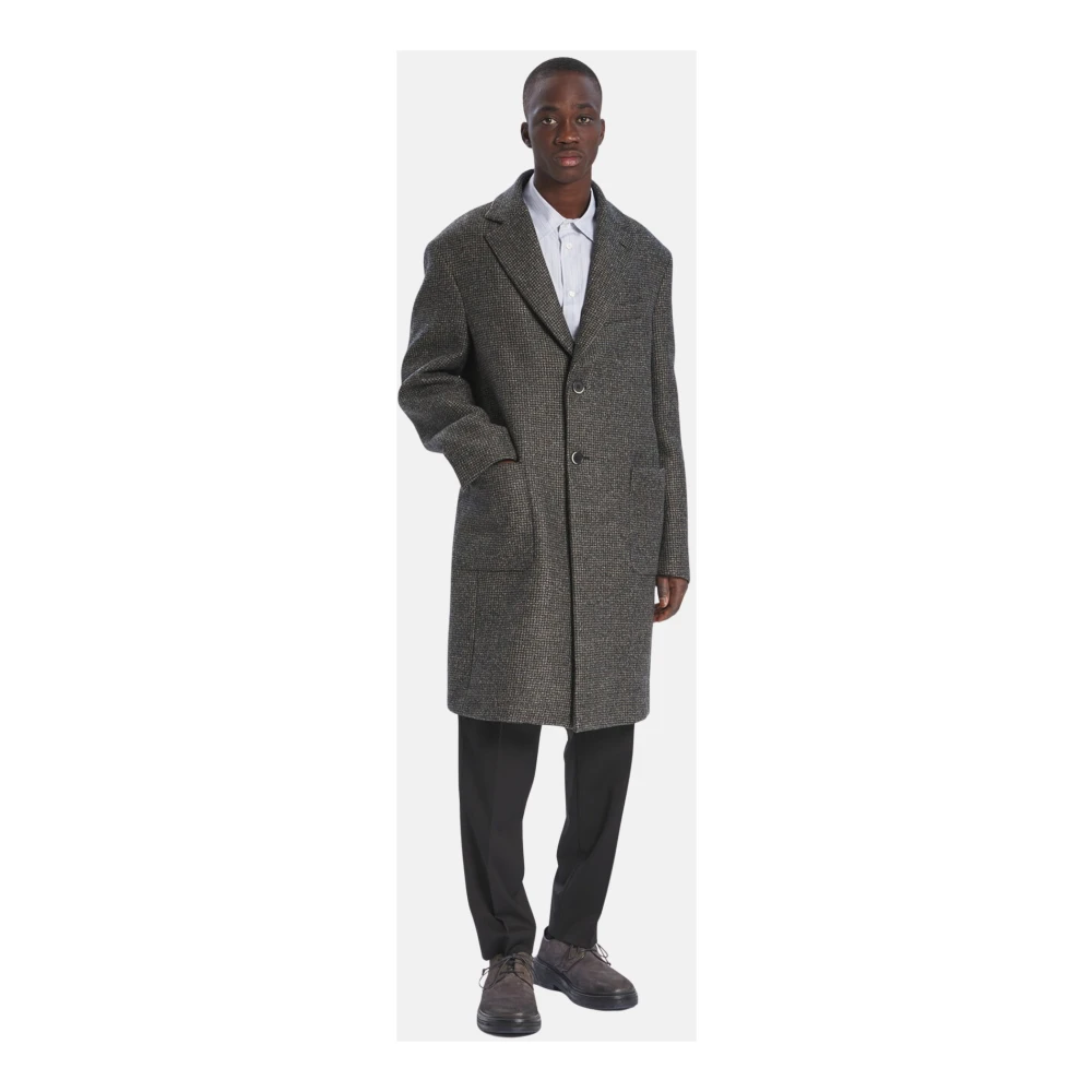 Barena Venezia Micro-Patroon Regular Jas met Opgezette Zakken Black Heren