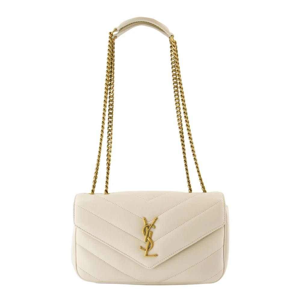 Saint Laurent Women's White Loulou Small Leather Bag - Shoulder Bags - One Size - Bags