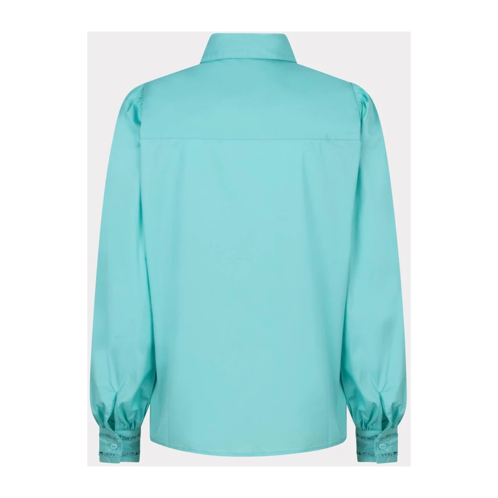 Esqualo blouse chest embroidery Sp24.14037 627 pool blue Dames