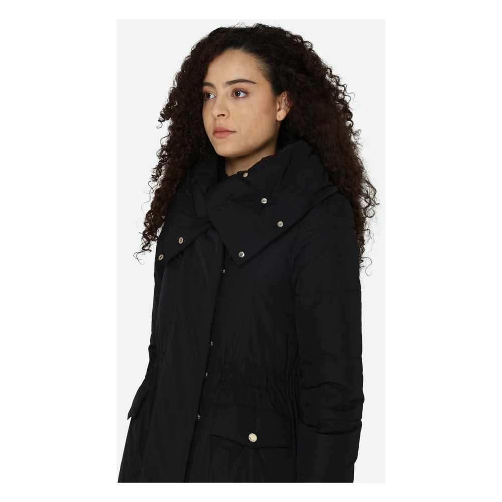 PATRIZIA PEPE Zwarte Puffer Ballon Jas Black Dames