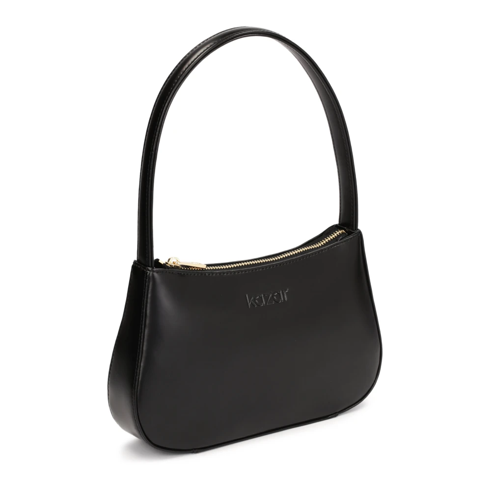 Kazar Graanleer Baguette Stijl Schoudertas Black Dames