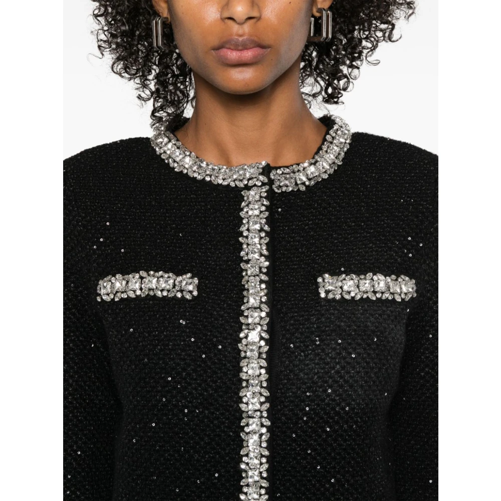Self Portrait Zwarte trui met uniek ontwerp Black Dames