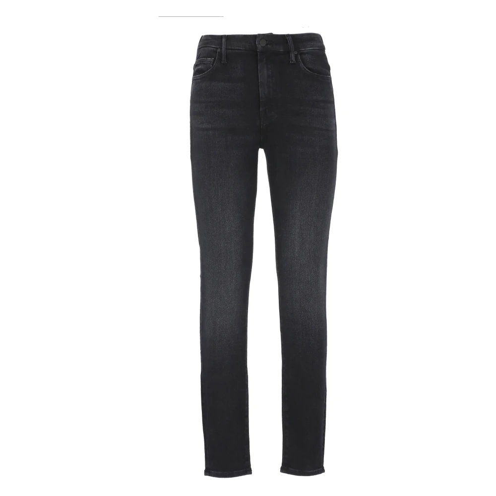 Mother Zwarte Slim-Fit Katoenen Jeans voor Vrouwen Black Dames