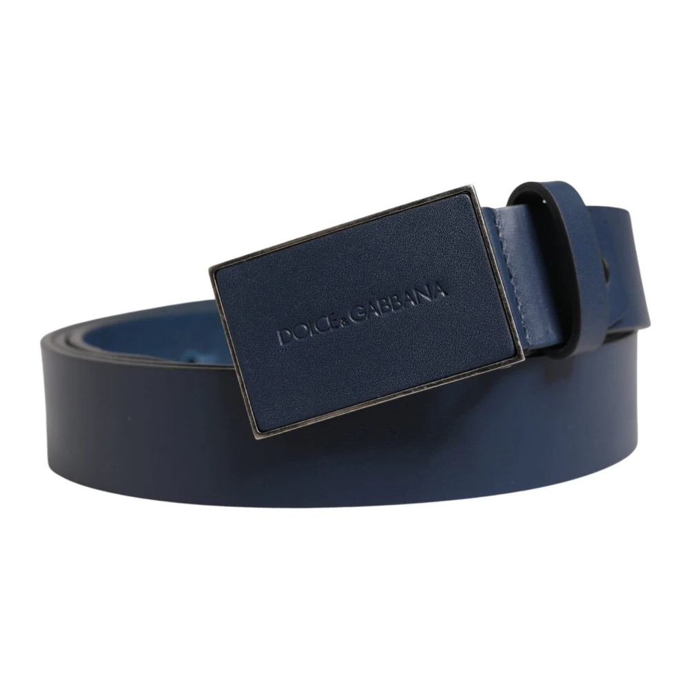 Dolce & Gabbana Blue Belts, Male, 110 Cm, Leather Belt