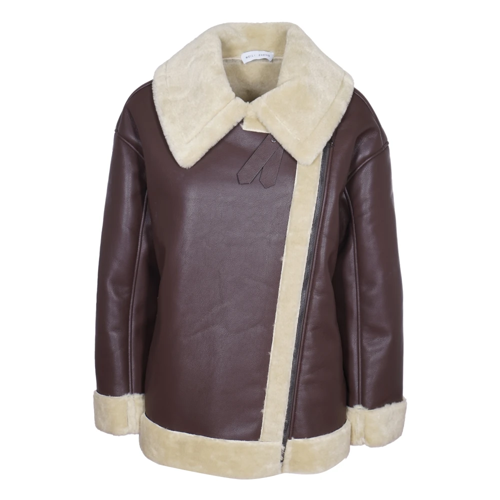 Weili Zheng Stijlvolle Jassen Collectie Brown Dames