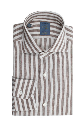 dark-brown-linen-shirt-slim-fit
