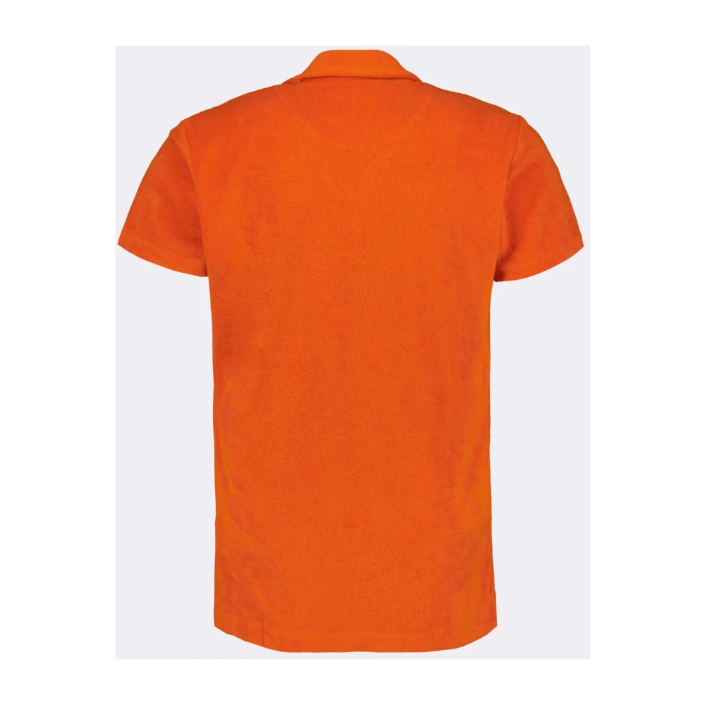 Orlebar Brown Terry Cotton Polo Shirt Orange Heren