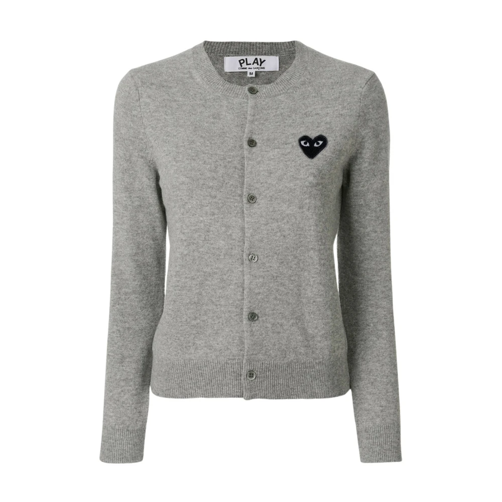 Comme des Garçons Play Wollen Hart Cardigan Gray Dames