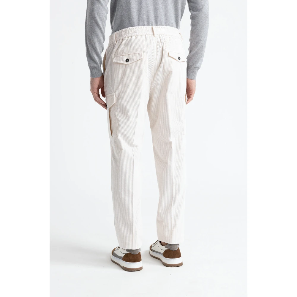 PESERICO Katoenen fluwelen chino broek White Heren