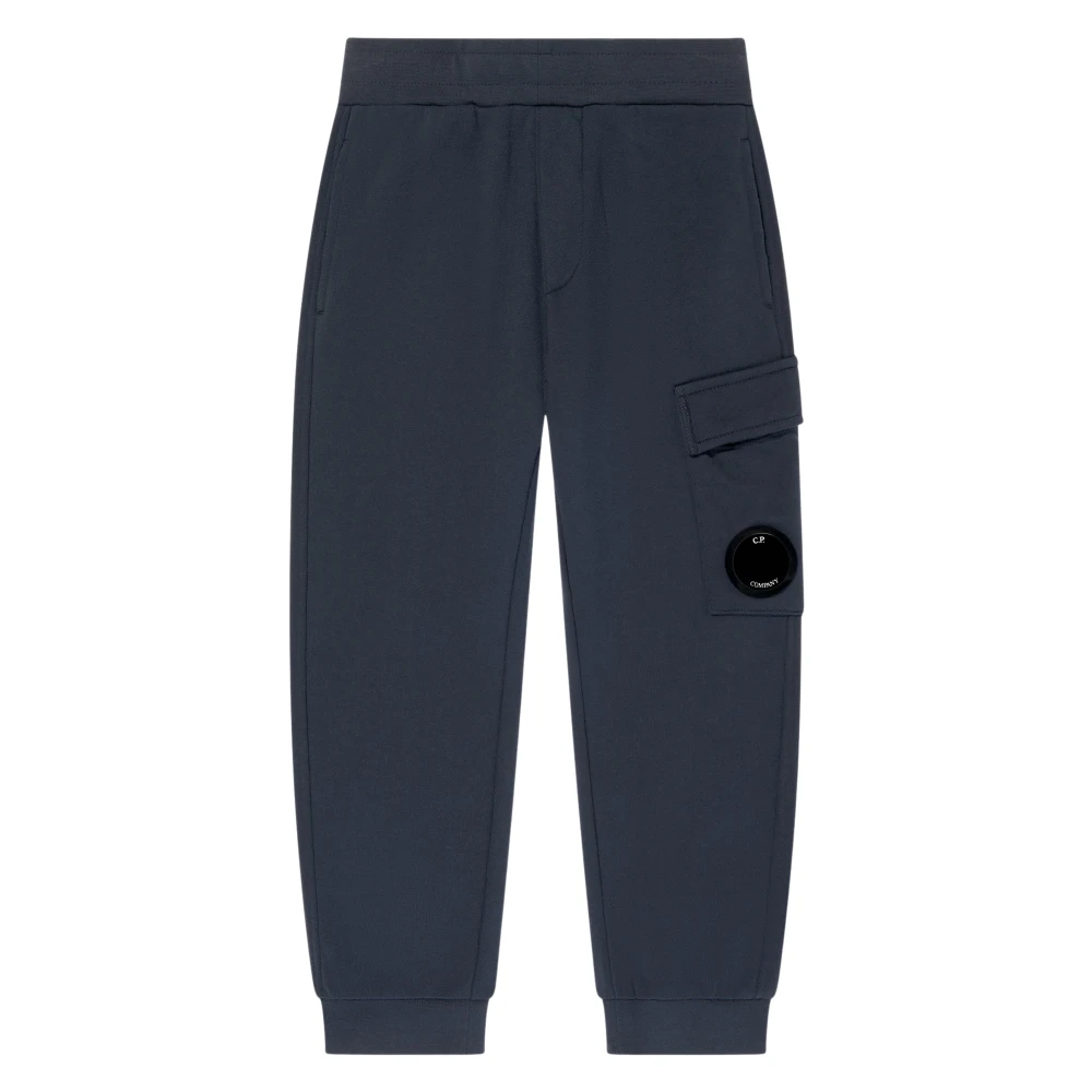 C.p. Company Boys Blue Sweatpants, 6 Y, Cargo Lens Joggers