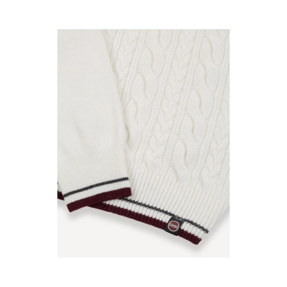 Colmar Witte Trui met Gevlochten Voorkant White Heren