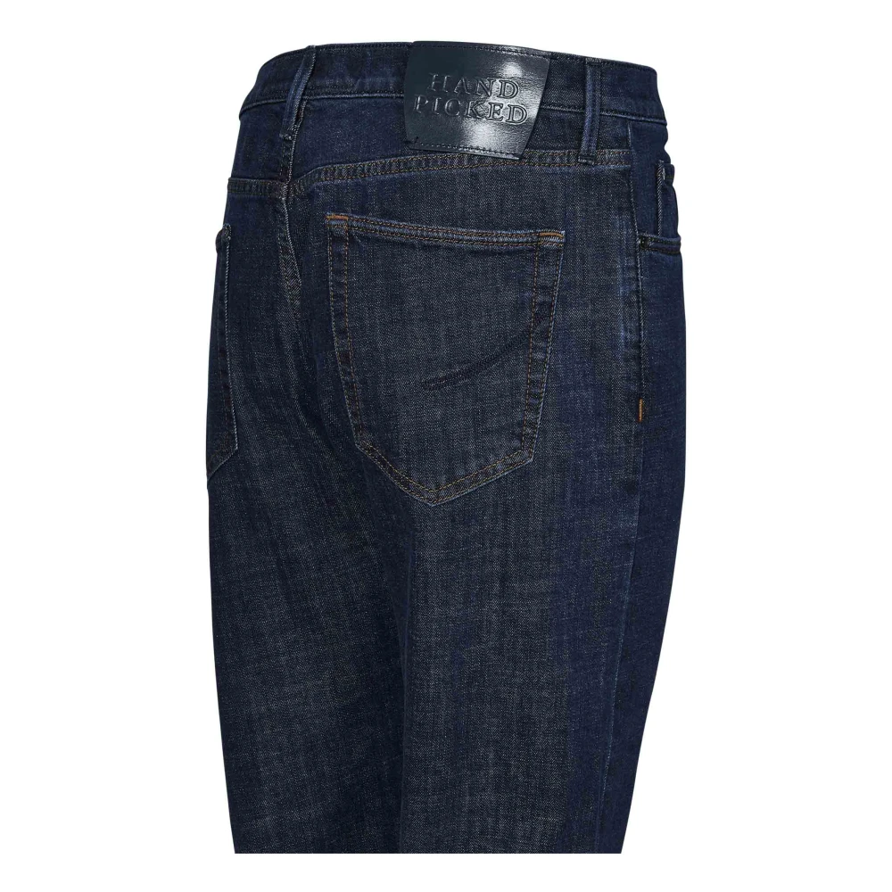 Hand Picked Donkerblauwe Stretch Katoen Denim Jeans Blue Heren