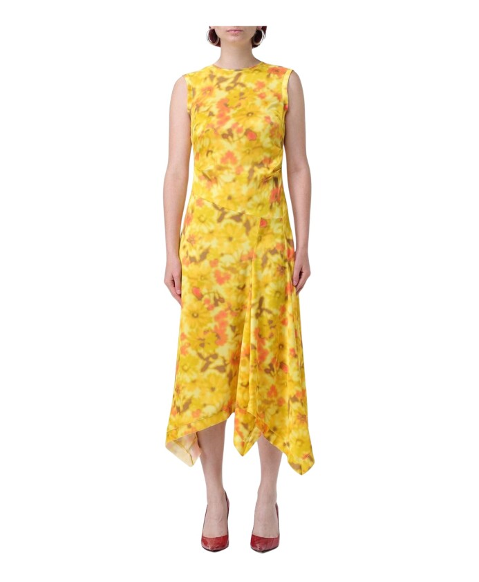 robe-midi-florale-jaune-vibrant