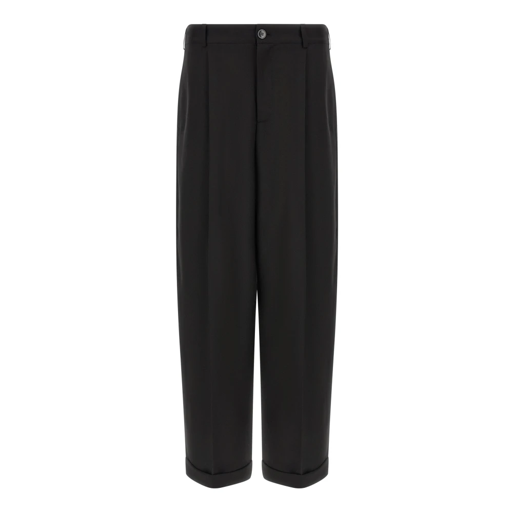 Marni Herr Svart Byxor L, Bomull, Cool Wool Byxor