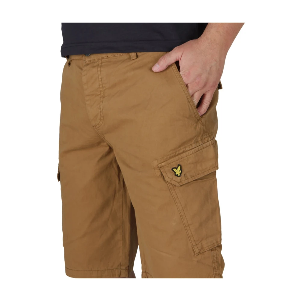 Lyle & Scott Klassieke Katoenen Herenshorts voor Lente Zomer Brown Heren