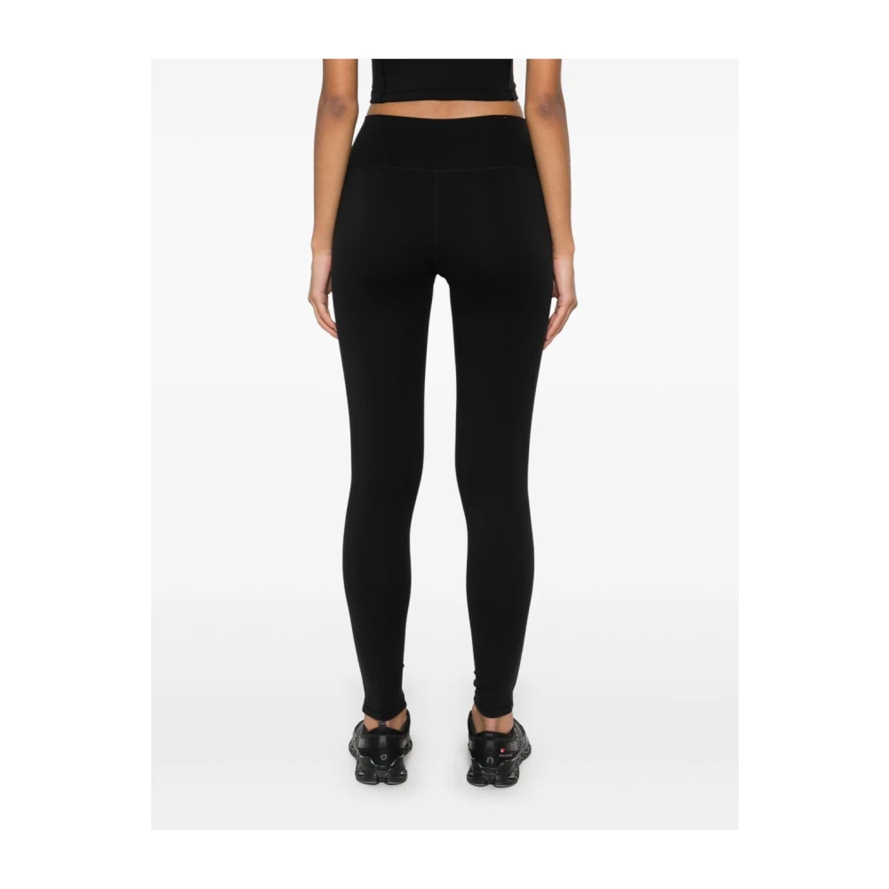 Sporty & Rich Zwarte sportlegging met logoborduursel Black Dames