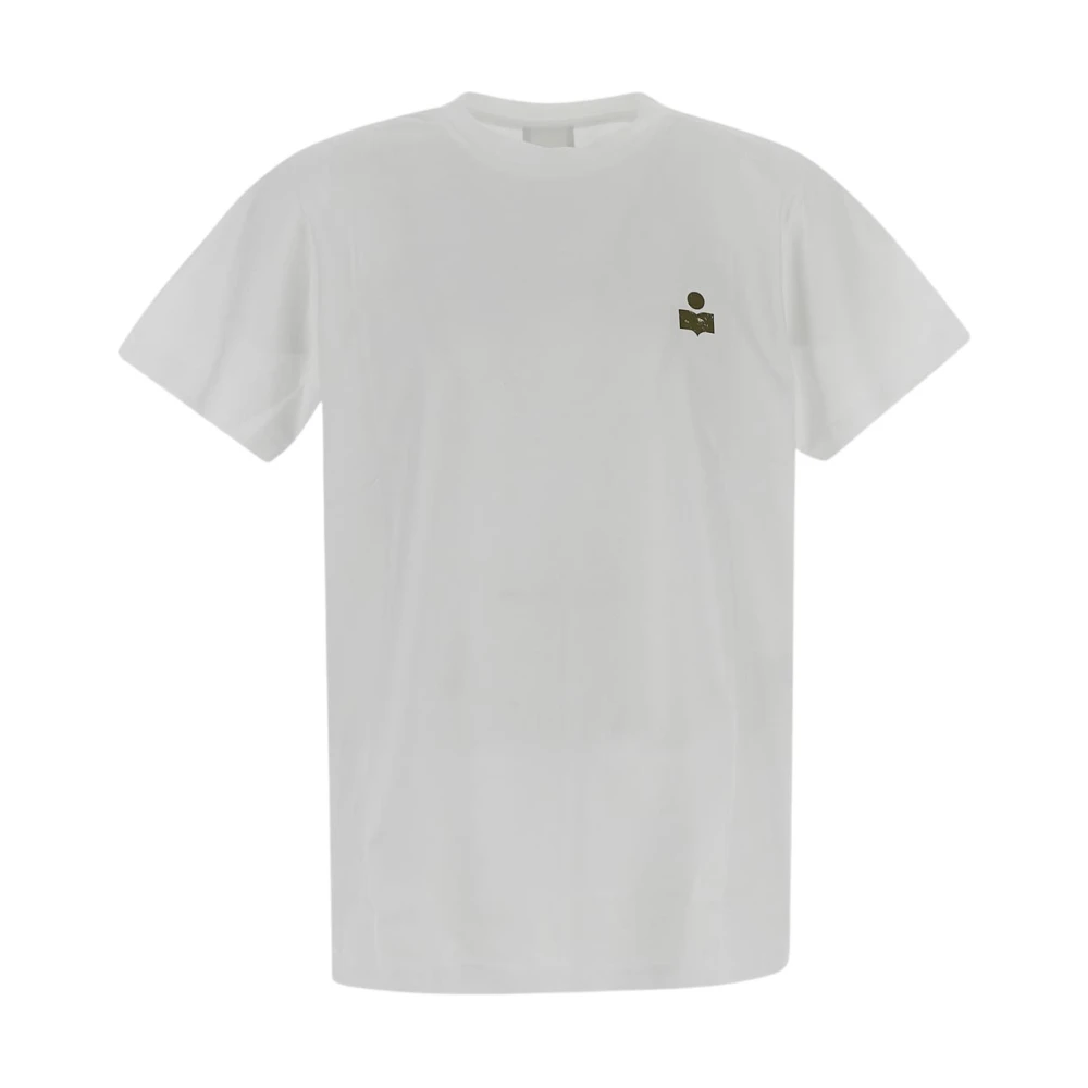 Isabel marant Katoenen T-shirt met korte mouwen en logo White Heren