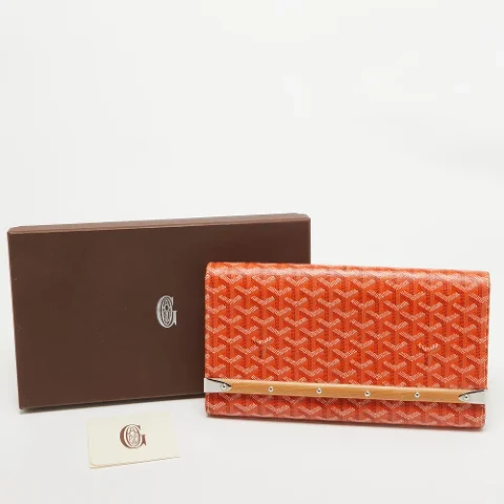 Goyard Vintage Pre-owned Leather clutches Orange Dames
