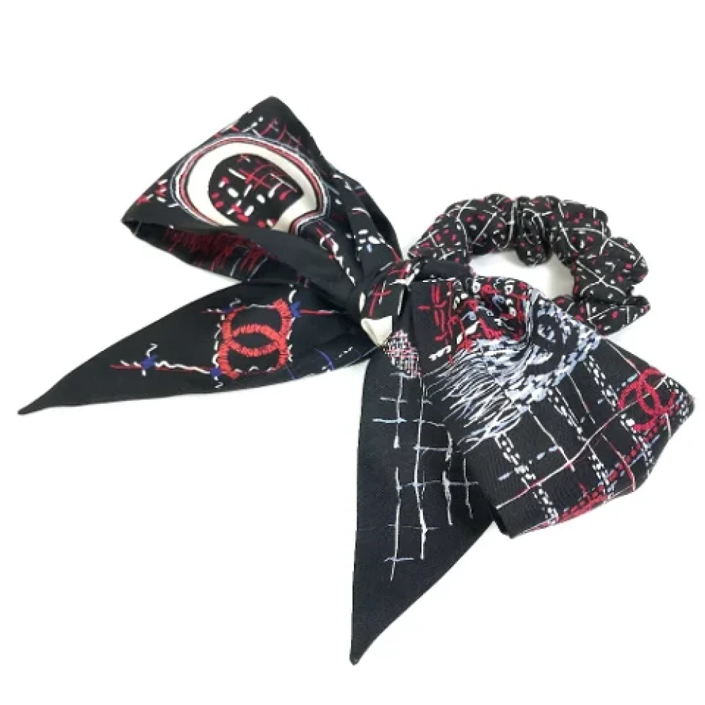 Chanel Vintage Pre-owned Fabric hair-accessories Black Dames