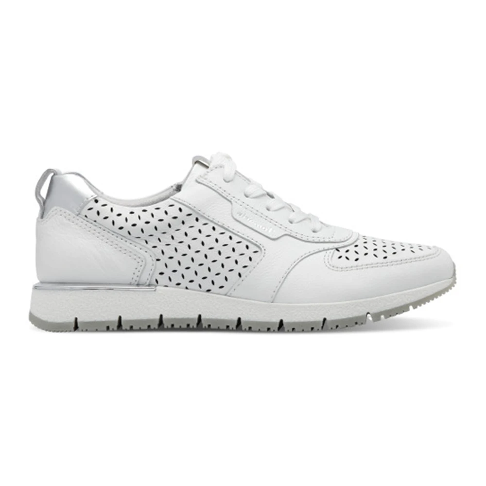 Tamaris Women's White Sneakers, 7 Uk, Sporty Trainers