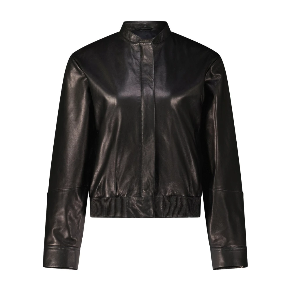 Windsor Zachte Leren Blouson met Modern Ontwerp Black Dames