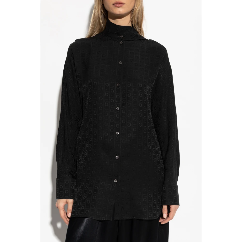Salvatore Ferragamo Zijden overhemd Black Dames