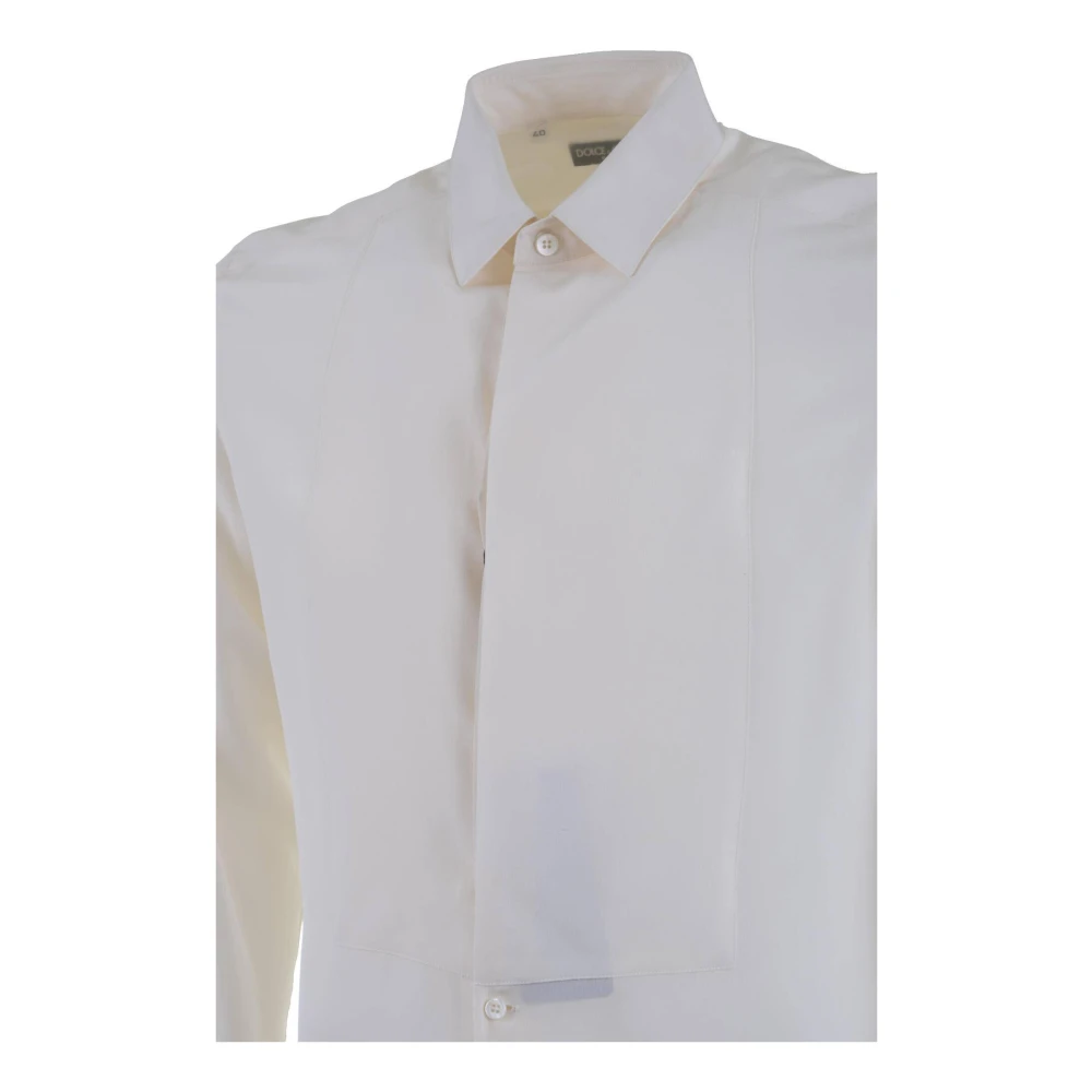 Dolce & Gabbana Zijden Overhemd Lange Mouwen Gold Collection Beige Heren
