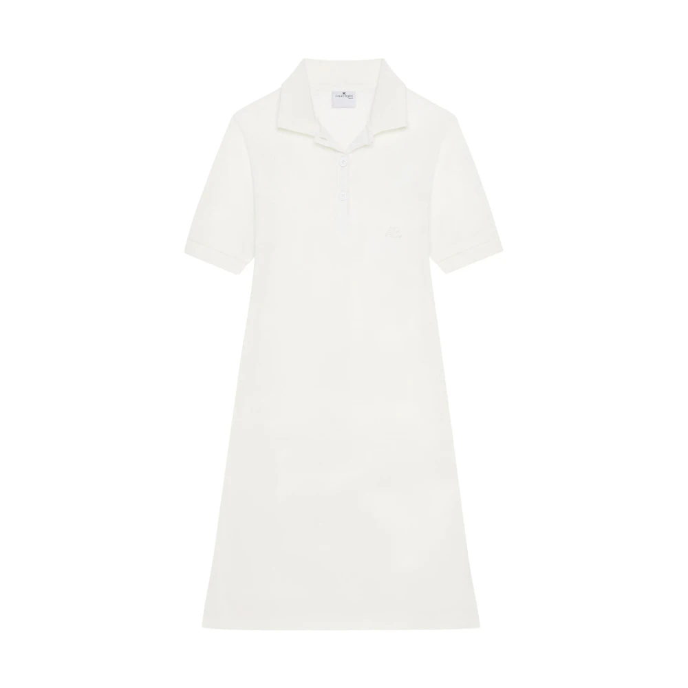 Courrèges Witte Polo Kraag Jurk White Dames