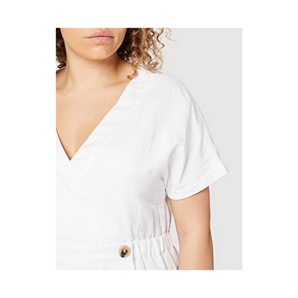 Tommy Hilfiger Linnen SS Jurk White Dames