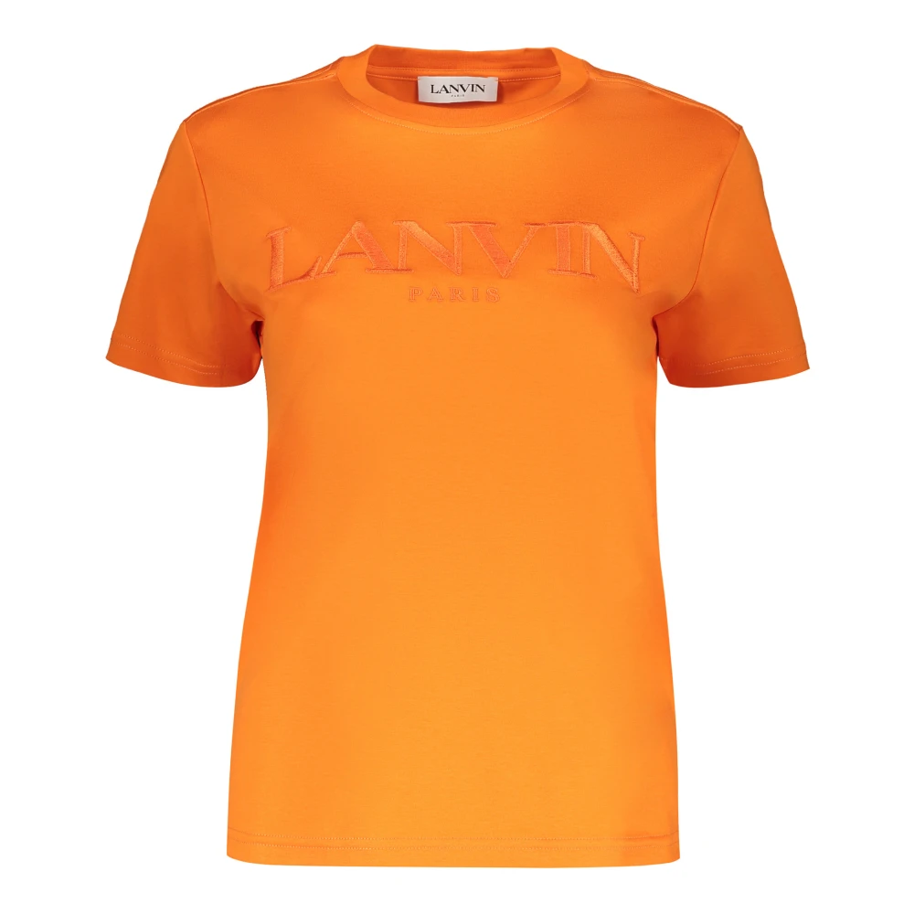 Lanvin Geborduurd katoenen T-shirt Orange Dames