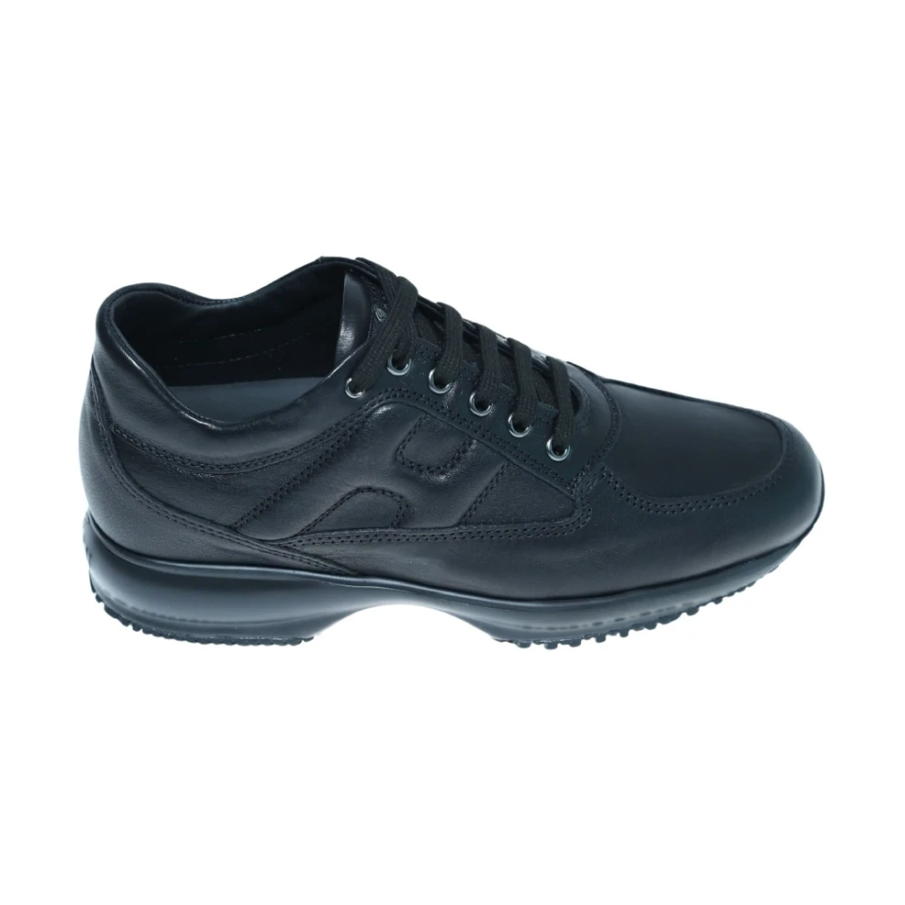 Hogan Italiaanse leren sneaker met uitneembare binnenzool Dames Schoenen Zwart