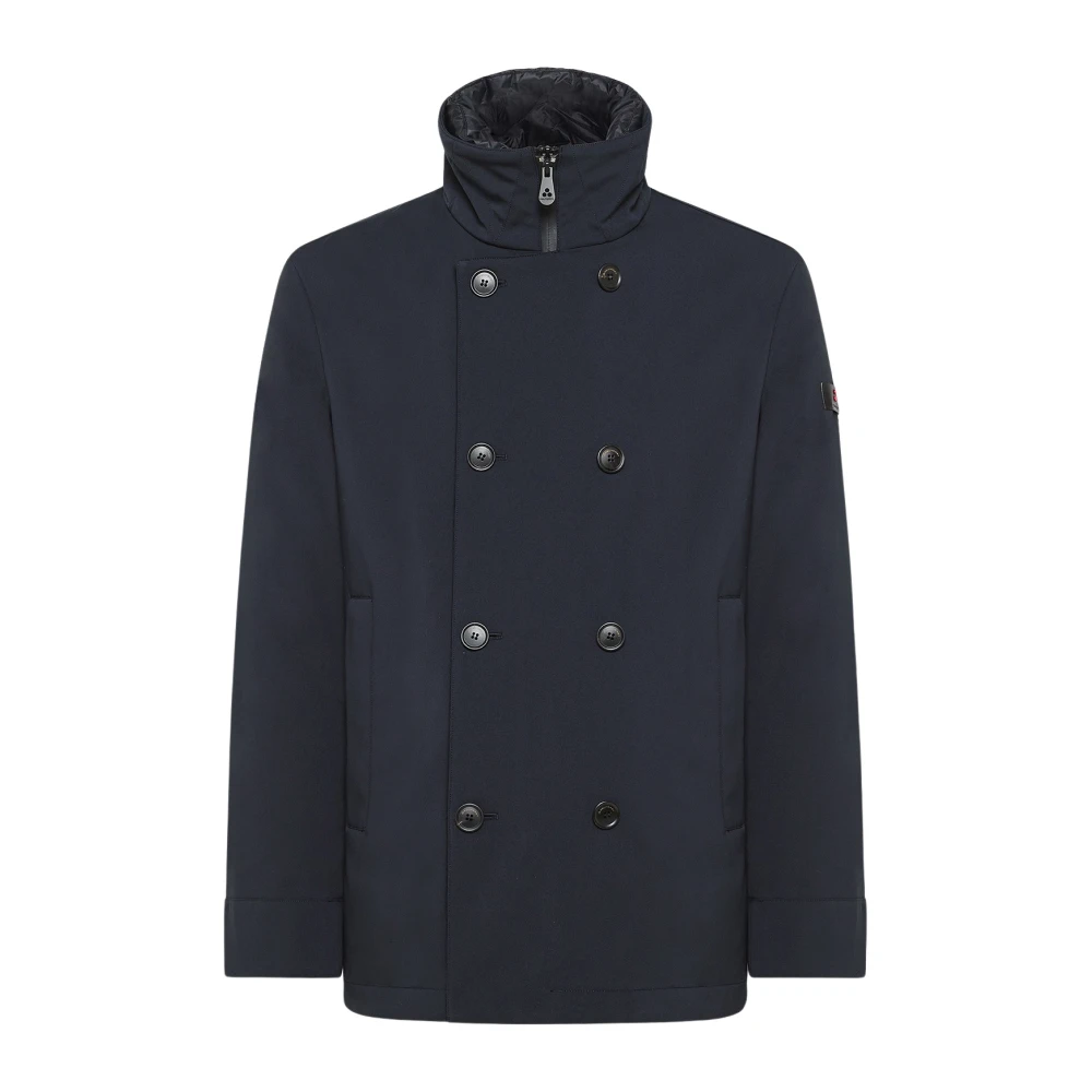 Peuterey Men's Blue Double-Breasted Coats, 2XL, Stylish Winter Jacket