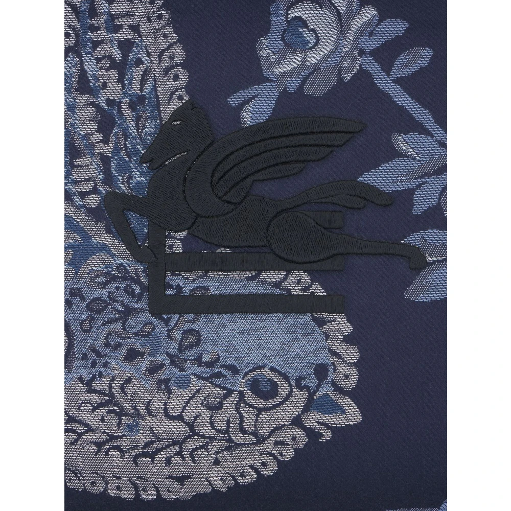 ETRO Blauwe Jacquard Tote Tas met Pegasus Motief Blue Dames