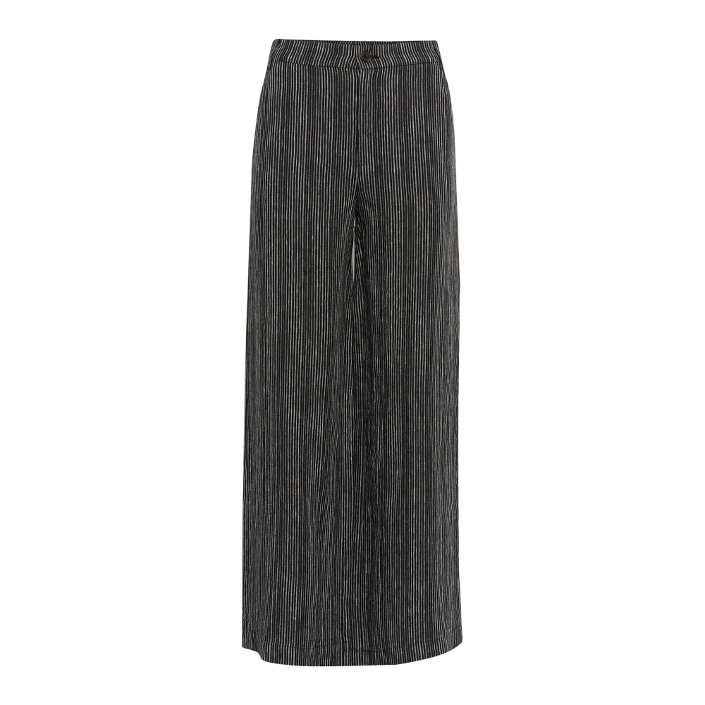 InWear Zwarte Streep Linnen Broek Black Dames