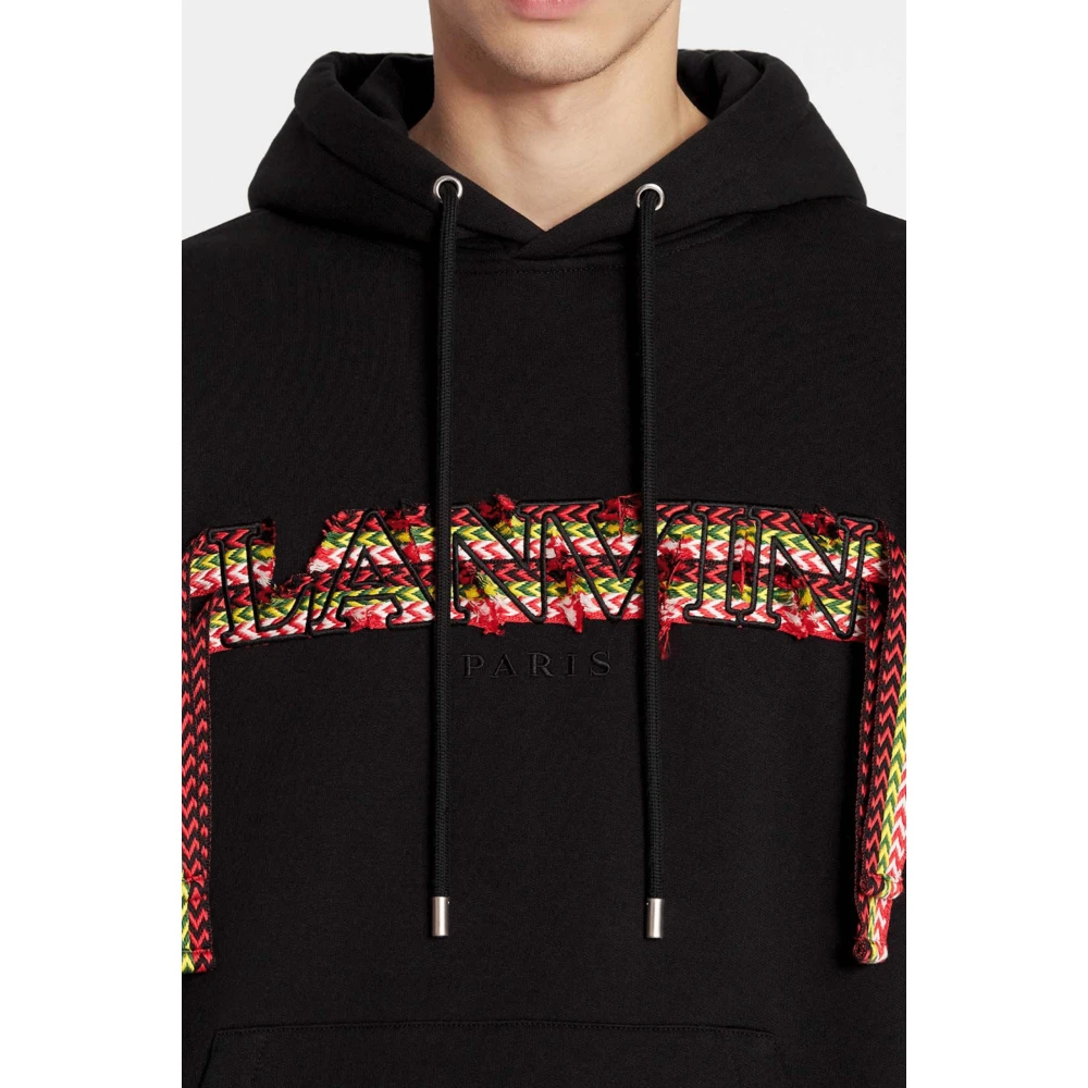 Lanvin Geborduurde Oversized Hoodie Black Heren