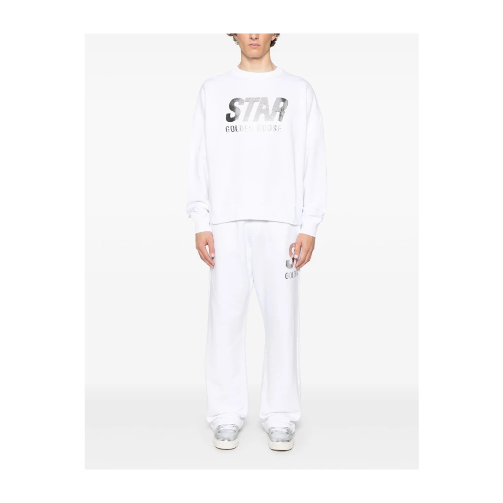 Golden Goose Witte Sweater met Logo Print White Dames