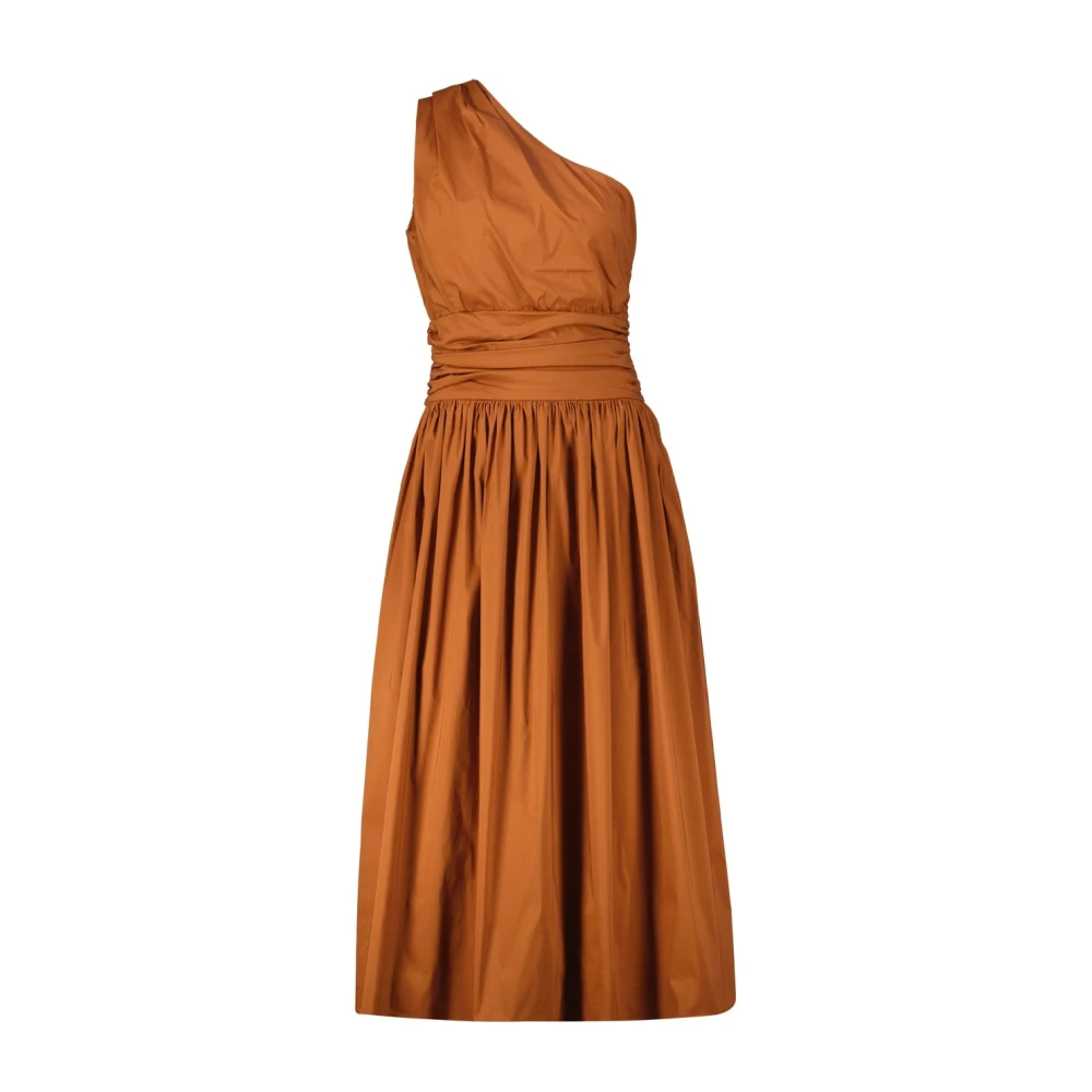 Liviana Conti Griekse Godin One Shoulder Jurk Brown Dames
