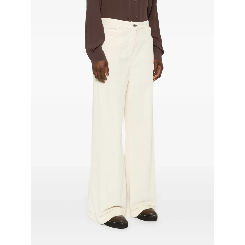 pinko Wijde Broek Bianco Latte White Dames
