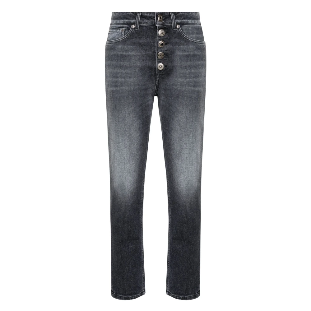 Dondup Zwarte Loose Fit Enkellange Jeans Black Dames