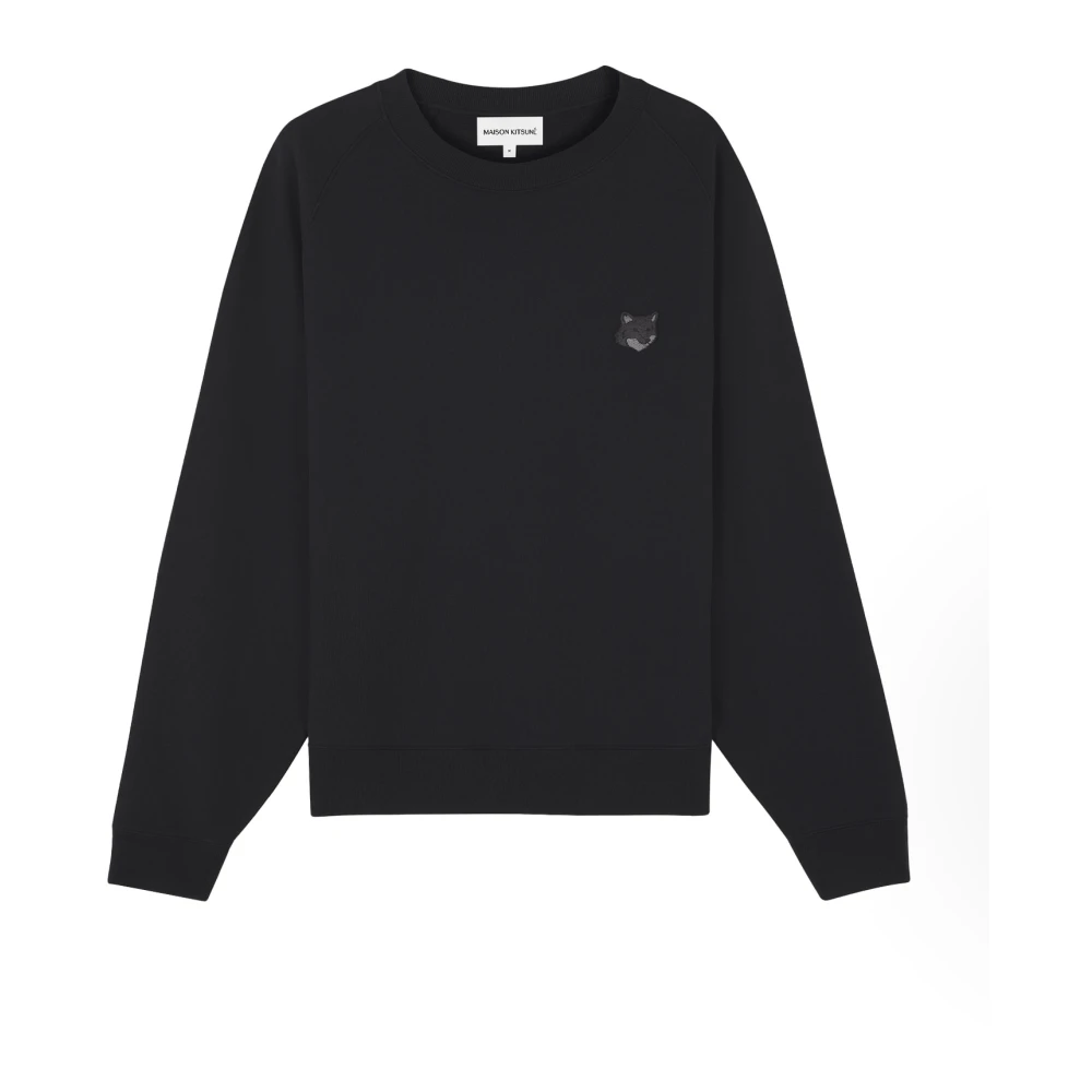Maison Kitsuné Fox Head Patch Katoenen Sweatshirt Black Heren