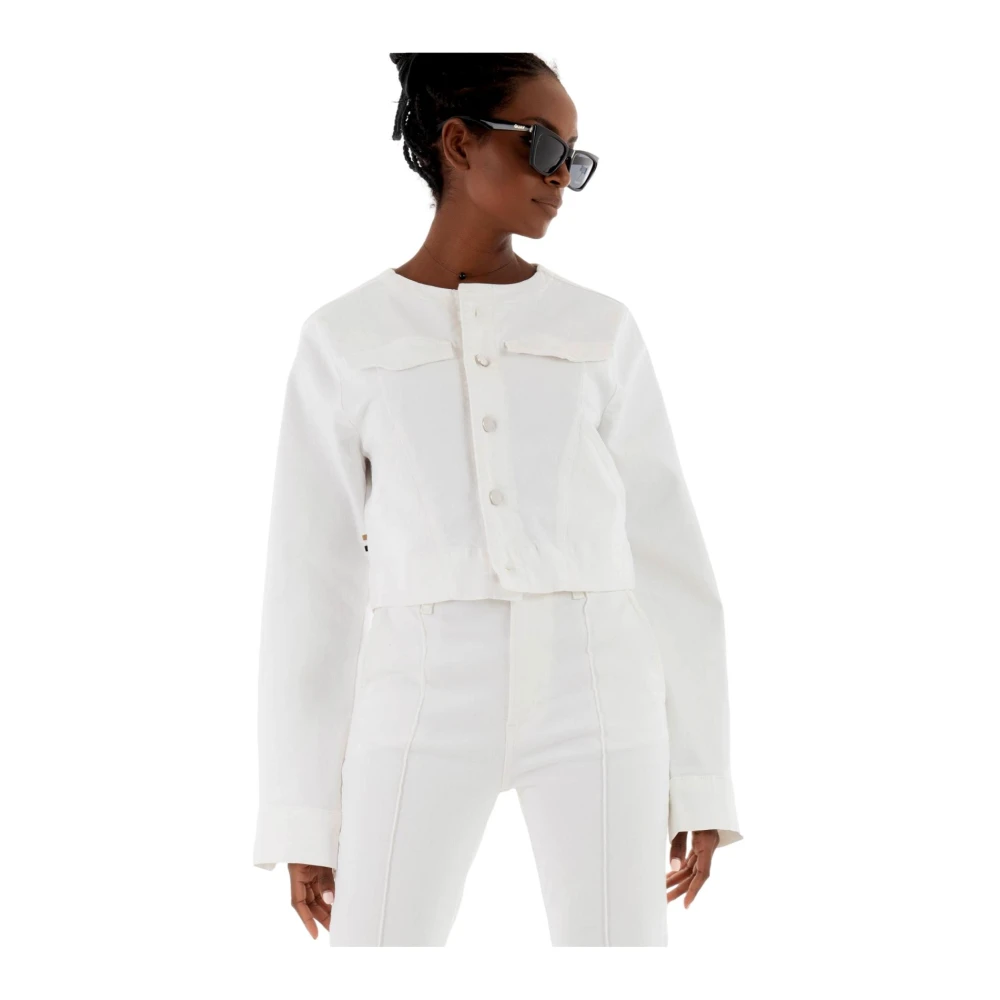 Hugo Boss Denim Jack Wit Damesmode White Dames