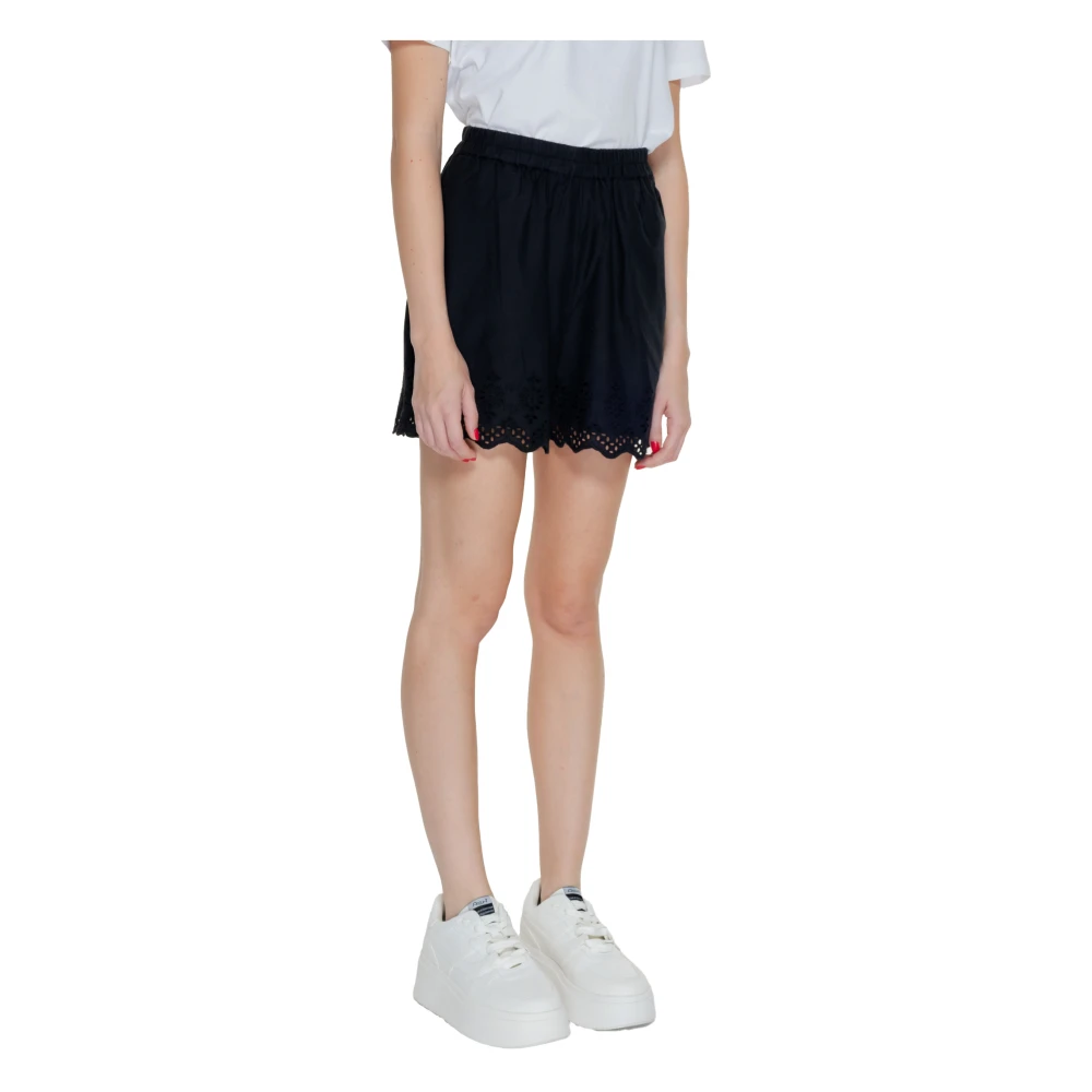 Only Organische Losse Shorts Lente Zomer Collectie Black Dames