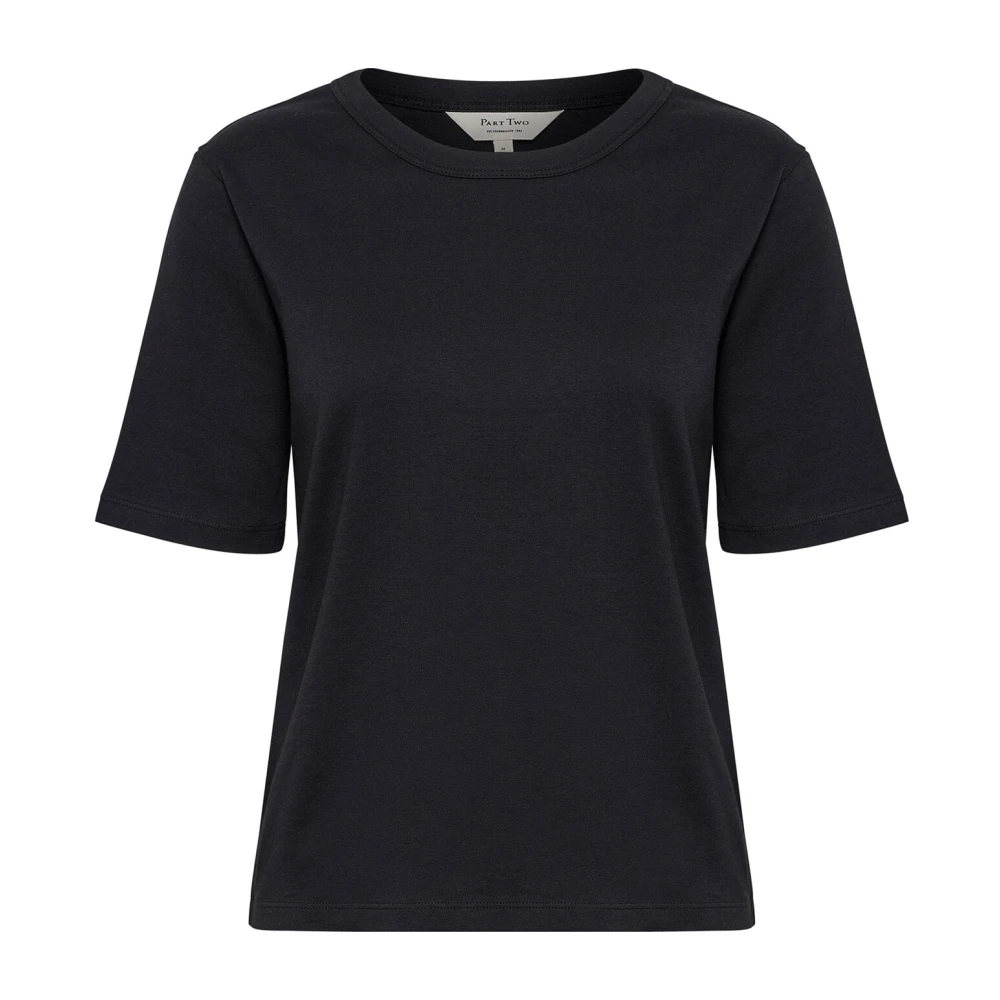 Part Two Klassiek Zwart Katoenen T-Shirt Black Dames