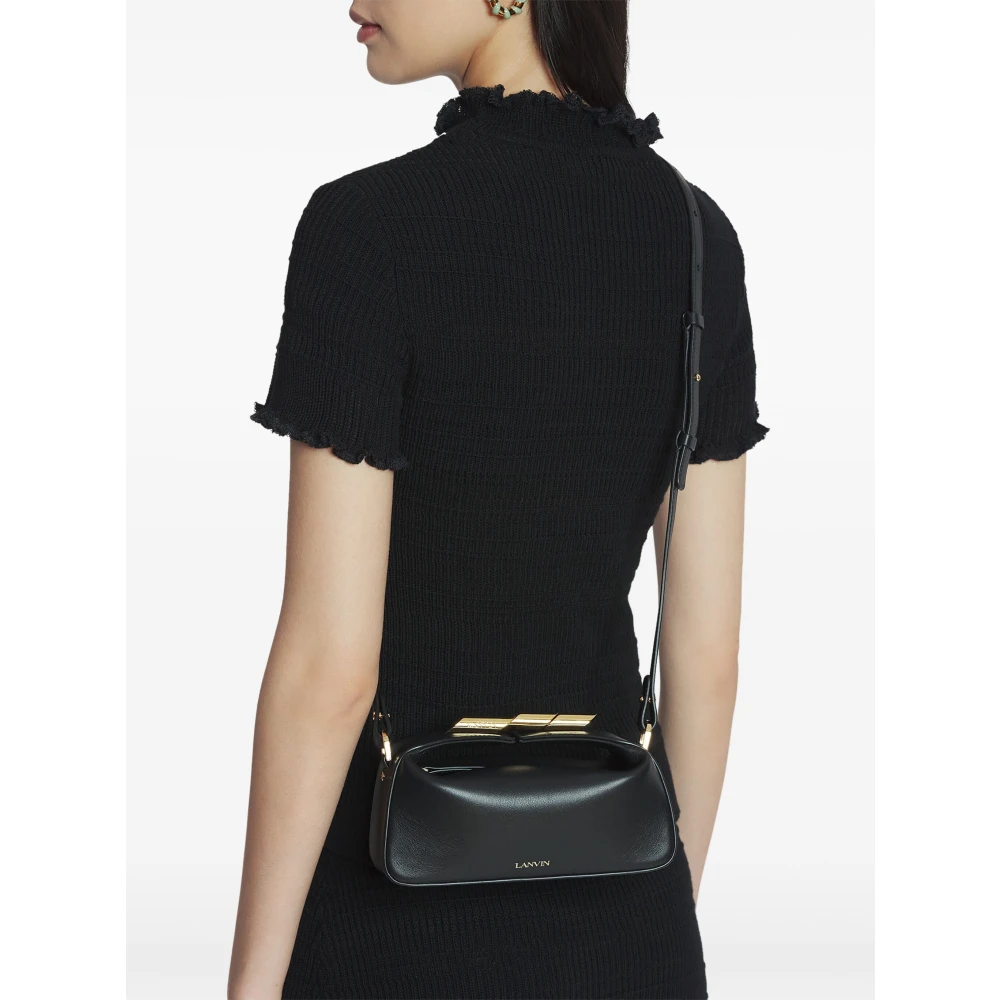 Lanvin Zwarte Paillet Schoudertas Black Dames